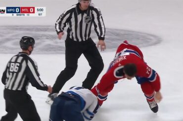 Arber Xhekaj Drops 🥊 Gloves 🥊 With Adam Lowry