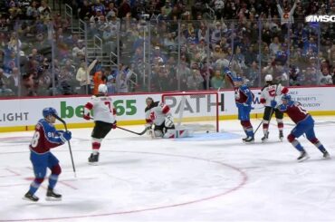 Martin Necas scores a powerplay goal against the New Jersey Devils