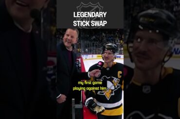 Sidney Crosby & Peter Forsberg swap sticks 🏒🔁