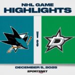 NHL Highlights | Sharks vs. Stars - December 5, 2025