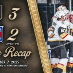 HIGHLIGHTS | Vegas Golden Knights 3, New York Rangers 2, OT | Dec. 7, 2025