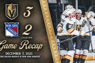 HIGHLIGHTS | Vegas Golden Knights 3, New York Rangers 2, OT | Dec. 7, 2025