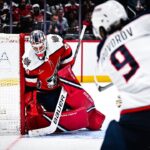 Logan Thompson Shuts Out Columbus for 100th Win