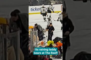 Jack Thompson scored the #teddybear toss goal! #sanjosebarracuda up 1-0  #tucson roadrunners #ahl