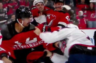 NHL hockey fight - Jonas Siegenthaler(Devils) vs. Adam Fantilli(Blue Jackets)