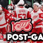 DETROIT RED WINGS VS VACOUVER CANUCKS LIVE POSTGAME | Woodward Wings