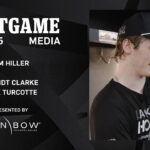 MEDIA: Brandt Clarke, Alex Turcotte, and Jim Hiller | Postgame vs CHI