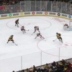 Casey Mittelstadt scores a goal against the New Jersey Devils