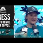 Tyler Toffoli shares how he broke out of slump to score two goals in Sharks' win | NBC Sports BA
