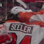 Owen Tippett scores a goal against the New Jersey Devils