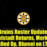 Bruins Roster Update: Mittelstadt Returns, Merkulov Called Up, Blumel on LTIR