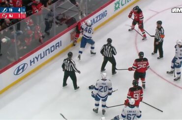 Brenden Dillon Doesn't Like Hit on Luke Hughes