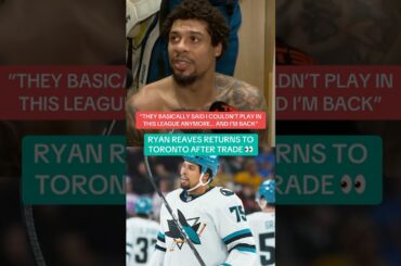 Ryan Reaves returned to Toronto for the first time since being traded by the Leafs 👀