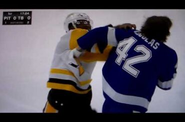 NHL hockey fight - Bokondji Imama(Penguins) vs. Curtis Douglas(Lightning)