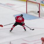 Connor Brown scores a goal against the Anaheim Ducks