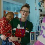 Colton Parayko and Jake Neighbours visit cancer patients ahead of Hockey Fights Cancer Night