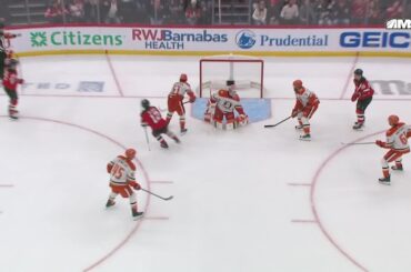 Cody Glass scores a goal against the Anaheim Ducks