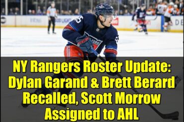 NY Rangers Roster Update: Dylan Garand & Brett Berard Recalled, Scott Morrow Assigned to AHL