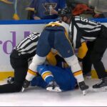 Brayden Schenn Drops 🥊 Gloves 🥊With Nicolas Hague