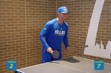 Brayden Schenn and Cam Fowler play ping pong