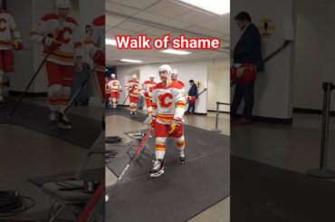 #calgaryflames walk back after their 6-3 loss to #sanjosesharks #nhl @ #sapcenter