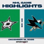 NHL Highlights | Stars vs. Sharks - December 18, 2025