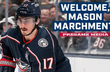 MASON MARCHMENT WILL MAKE BLUE JACKETS DEBUT TONIGHT! 💥💥 Dean Evason & Boone Jenner | Pregame Media