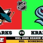 🔴LIVE : Seattle Kraken Vs San Jose Sharks | NHL 2025 | NHL Live SCOREBOARD