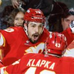 Flames' Ryan Lomberg Drops The Mitts After Burying Breakaway Goal