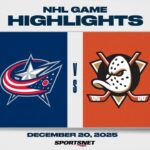 NHL Highlights | Blue Jackets vs. Ducks - December 20, 2025