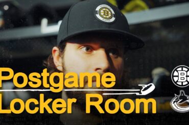 Tanner Jeannot, Pavel Zacha, Mark Kastelic and Jeremy Swayman talk after the Bruins lose 5-4 in OT