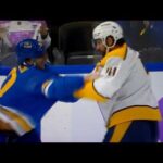 NHL hockey fight - Brayden Schenn(Blues) vs. Nicolas Hague(Predators)