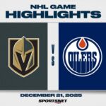 NHL Highlights | Golden Knights vs. Oilers - December 21, 2025
