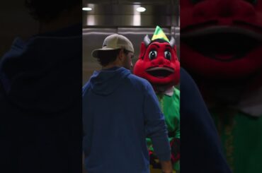 NJ Devil and Paul Cotter recreate Buddy the Elf's elevator scene