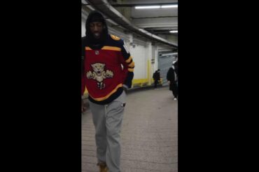 Bam reppin the Barkov Winter Classic Jersey at MSG