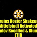 Bruins Roster Shakeup: Mittelstadt Activated, Merkulov Recalled & Blumel to LTIR | NHL News