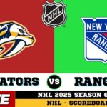 LIVE : New York Rangers Vs Nashville Predators | NHL 2025 | NHL Live SCOREBOARD | 22/12/2025