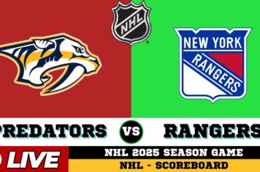 LIVE : New York Rangers Vs Nashville Predators | NHL 2025 | NHL Live SCOREBOARD | 22/12/2025