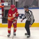 Mackenzie Weegar receives a game misconduct for tapping the glass in the penalty box #nhl