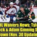 NHL Waivers News: Tyler Pitlick & Adam Ginning Sent Down (Nov. 30 Update)