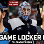 Landeskog & Scott Wedgewood on 32 Save SHUTOUT vs Utah For 13th Straight Home Win