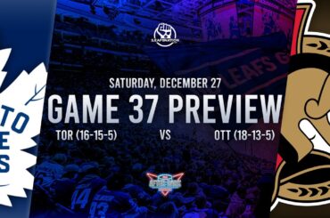Toronto Maple Leafs vs Ottawa Senators Game 37 Preview: Lineups, Goaltenders, & Best Bets