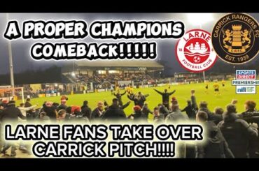 2 GOALS IN 3 LATE MINUTES!!!! CARRICK RANGERS VS LARNE IRISH LEAGUE VLOG!!!!!!