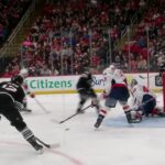 Cody Glass scores a goal against the Washington Capitals