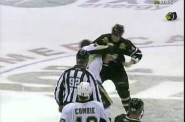 Jamie Benn flattens Joe Thornton [Dual-Feed]