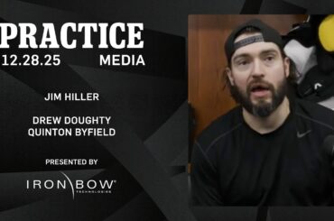 MEDIA: Drew Doughty, Quinton Byfield, and Jim Hiller | 12.28.25 Practice in LA