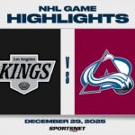 NHL Highlights | Kings vs. Avalanche - December 29, 2025