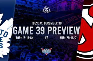 Toronto Maple Leafs vs New Jersey Devils Game 39 Preview: Lineups, Goaltenders, & Best Bets