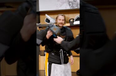 Stuart Skinner Gets Postgame Helmet