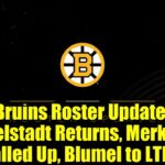 Bruins Roster Update: Mittelstadt Returns, Merkulov Called Up, Blumel to LTIR!